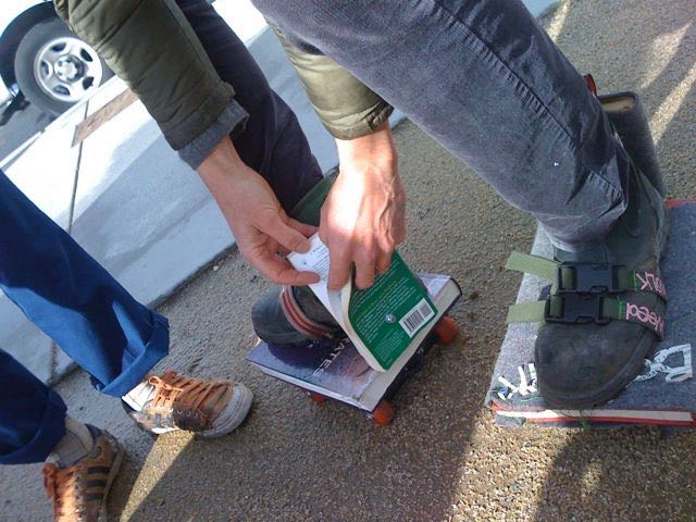 AW consulting the reference book-skate.